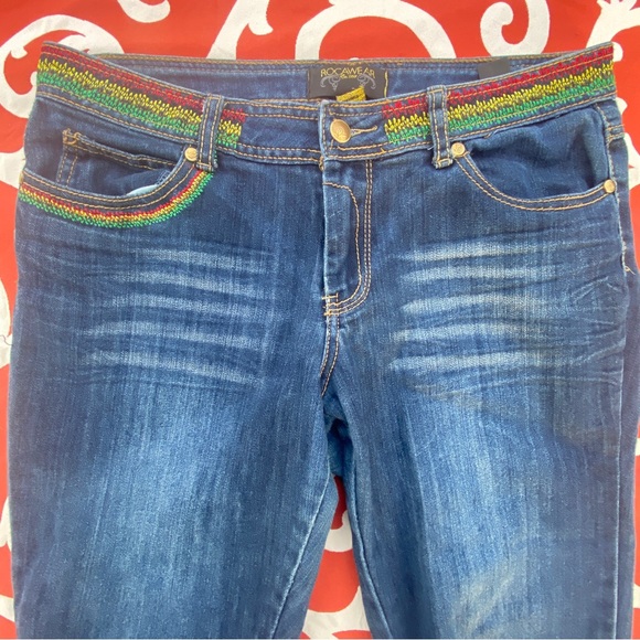 Rocawear capri Jeans Rasta color design size 13 14 - Picture 4 of 14